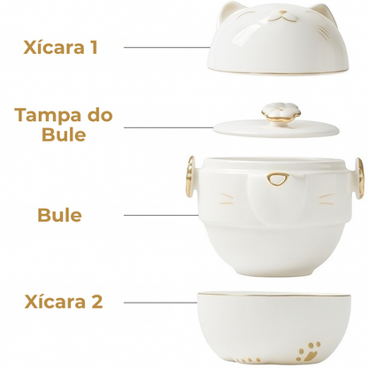 Conjunto Lucky Cat - Conjunto Cápsula para Chá