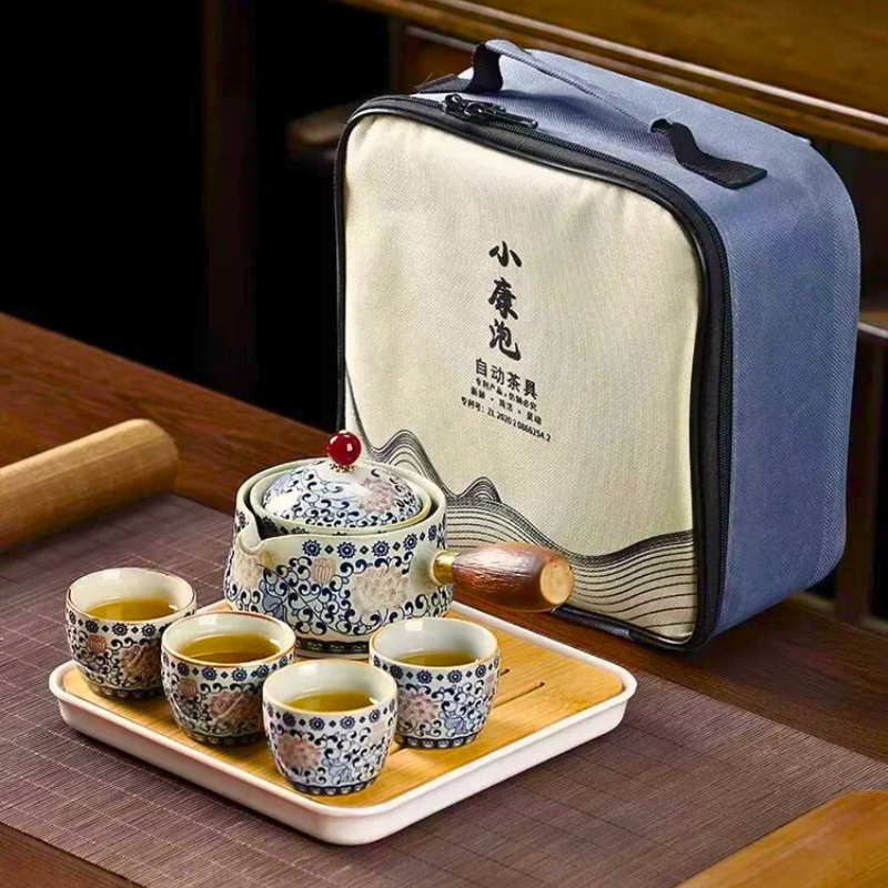 Conjunto Flor de Porcelana - Bule Infusor de Chá Rotativo