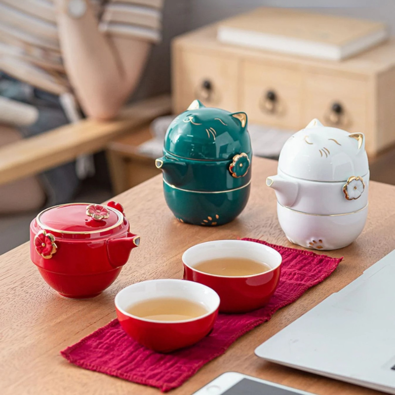 Conjunto Lucky Cat - Conjunto Cápsula para Chá