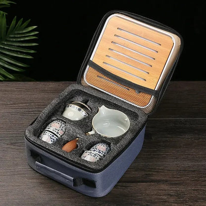 Conjunto Flor de Porcelana - Bule Infusor de Chá Rotativo