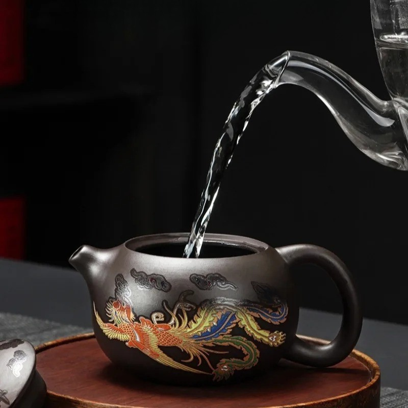 Bule Yixing LongFeng - Bule Artesanal em Argila Roxa