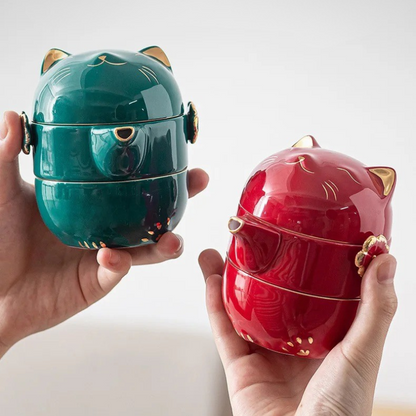 Conjunto Lucky Cat - Conjunto Cápsula para Chá