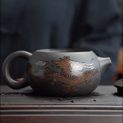 Bule Yixing LongFeng - Bule Artesanal em Argila Roxa