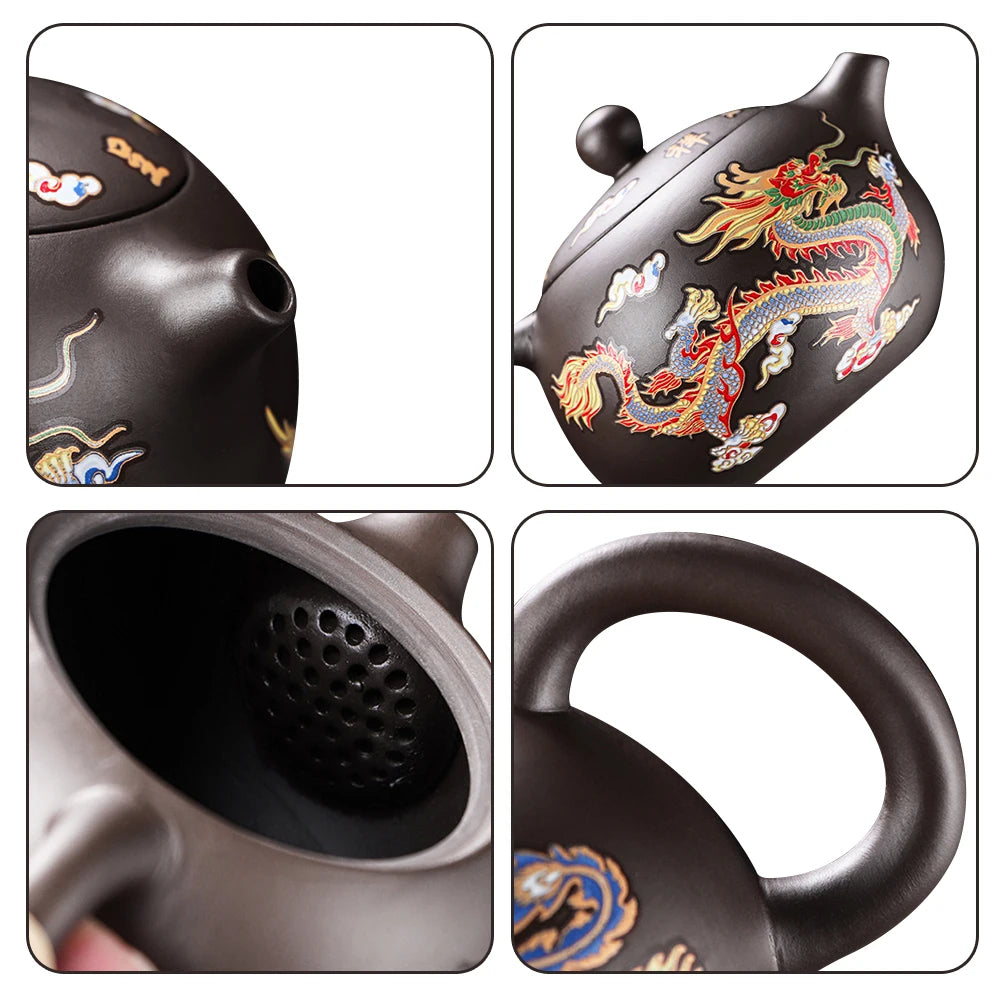 Bule Yixing LongFeng - Bule Artesanal em Argila Roxa