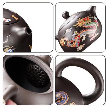 Bule Yixing LongFeng - Bule Artesanal em Argila Roxa